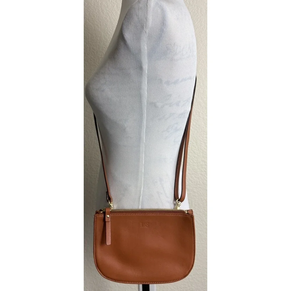 Lo & Sons Waverley Convertible Crossbody Bag Sienna Brown Nappa Leather NEW